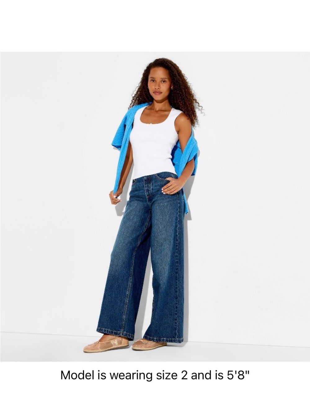 wild fable Wide-Leg High-Rise Jeans in Deep Blue in Size 12
